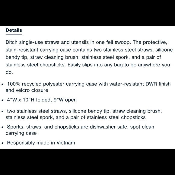 UNITED BY BLUE The Utensil Kit, Camping Reusable Utensils, NEW, Travel - Picture 4 of 4